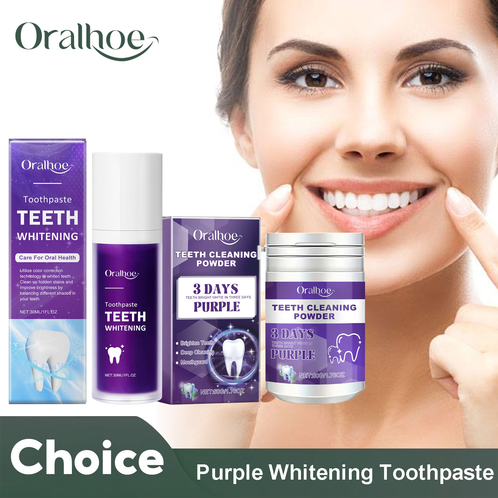 Teeth Whitening Vape - Fioletowy korektor wybielająca pasta do zębów