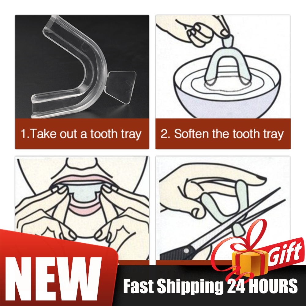 Teeth Whitening Mouth Guard - 2/4 szt. Miękkie aparaty ortodontyczne, zestaw