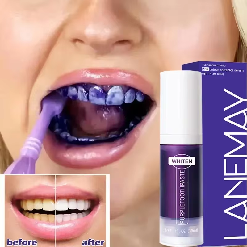 Teeth Whitening Charcoal Powder - V34 fioletowa pasta do wybielania zębów