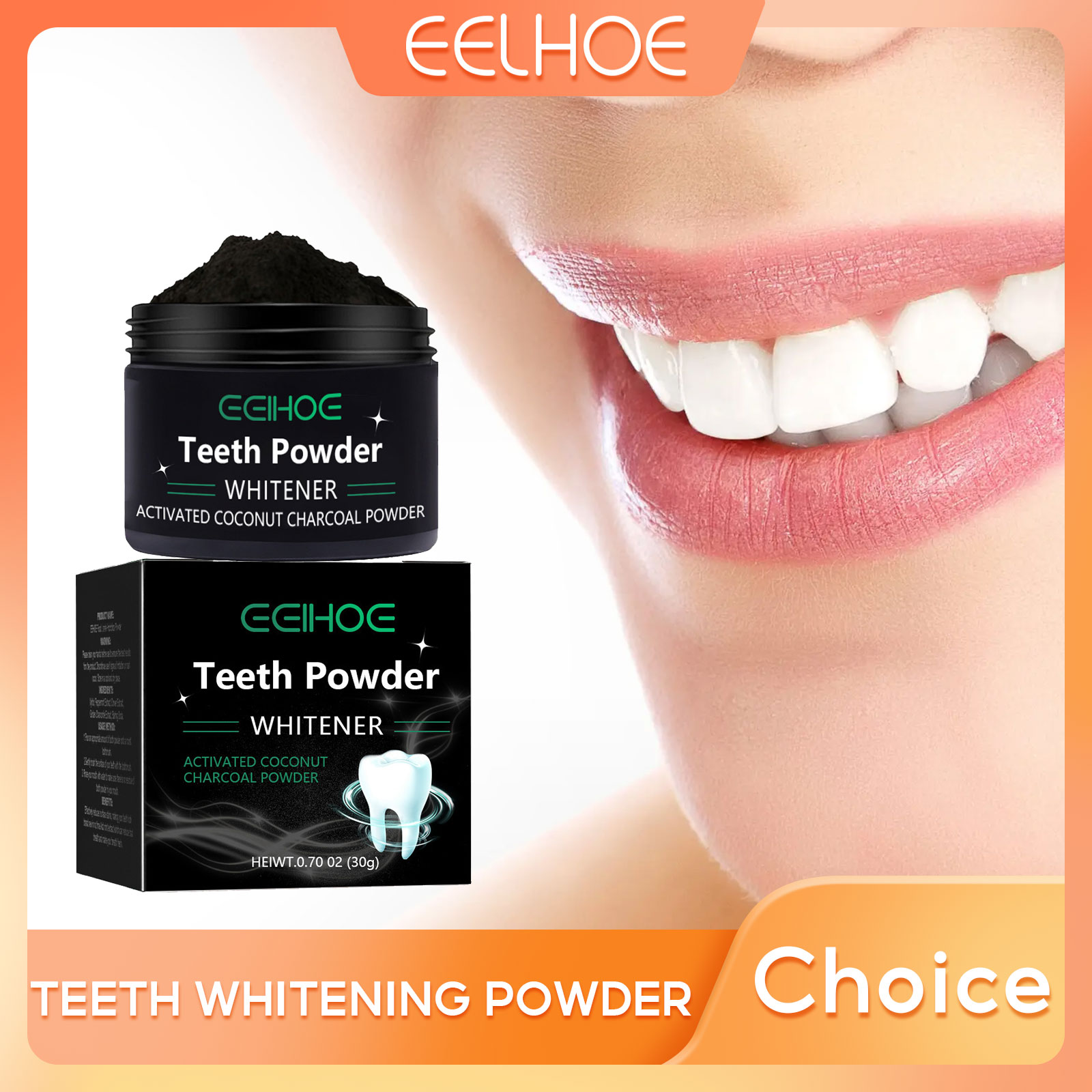 EELHOE Proszek z węglem drzewn – Teeth Whitening Charcoal Powder recenzja i cena